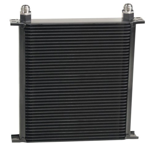Derale Stacked Plate Fluid Coolers 54010 Cooler, Plate-Type, Aluminum, Black, 40-Row, -10 AN, 13.875 in. x 13 in. x 2 in., Each thumbnail 4