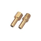 Derale Transmission Line Fittings 13014 Adapters, Brass, 1/4 in. NPT to Hose Barb, One Male and One Female Fitting, Pair thumbnail 2