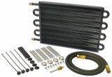 Derale Heavy-Duty Tube and Fin Transmission Coolers 13304 Fluid Cooler, Transmission, Fin, Aluminum, Copper, Black, 10 in. x 17 in. x 3/4 in., Each thumbnail 2