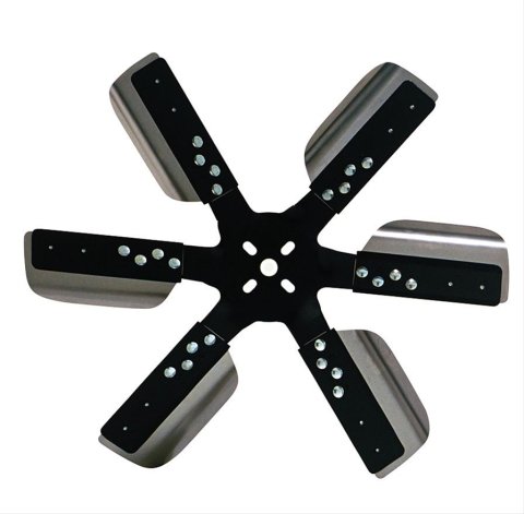 Derale Heavy-Duty Flex Fans 17619 Fan, Flex-Type, Heavy Duty, Counterclockwise, 19 in. Diameter, Stainless Steel Blades/Steel Hub, Universal, Each