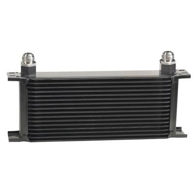 Derale Stacked Plate Fluid Coolers 51610 Cooler, Plate-Type, Aluminum, Black, 16-Row, -10 AN, 6.688 in. x 13 in. x 2 in., Each thumbnail 1