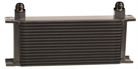 Derale Stacked Plate Fluid Coolers 51610 Cooler, Plate-Type, Aluminum, Black, 16-Row, -10 AN, 6.688 in. x 13 in. x 2 in., Each thumbnail 3