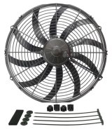 16 Inch 2,024 CFM Derale High-Output Curved Blade Fan 16116 Fan, Electric, Single, cfm., 16.250 in. Height, 15.688 in. Width, Puller, Each thumbnail 2