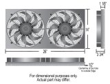 12 Inch 2,675 CFM Derale High-Output Dual RAD Fan and Shroud Kit 16850 Electric Fan, Dual, in. Diameter Fans, w/Shroud, 26.000 Width, 14.000 in. Height, thumbnail 5
