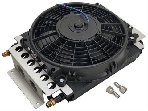 Derale Electra-Cool Remote Fluid Coolers 13700 Oil Cooler, 11.5 in. x 15.75 in. x 5 in. Cooler, 10 in. Fan, -6 AN Male, Each thumbnail 3
