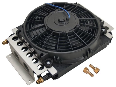 Derale Electra-Cool Remote Fluid Coolers 13700 Oil Cooler, 11.5 in. x 15.75 in. x 5 in. Cooler, 10 in. Fan, -6 AN Male, Each thumbnail 5