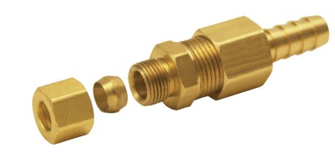 Derale Transmission Line Fittings 13031 Fittings, Brass, Natural, 3/8 in. Hose Barb, 5/16 in. Compression, Each thumbnail 3