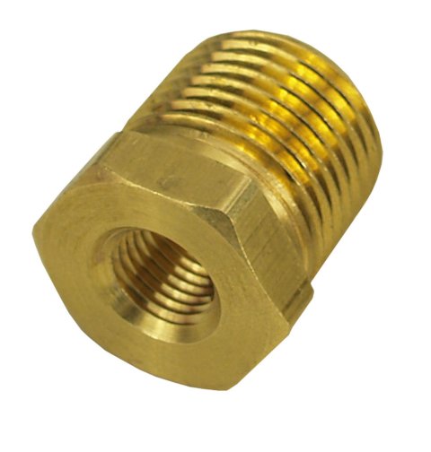 Derale Reducer Bushing Fittings 98451 Fitting, Reducer, NPT to NPT, Straight, Brass, Natural, 1/2 in. NPT, 1/8 in. NPT, Each thumbnail 3
