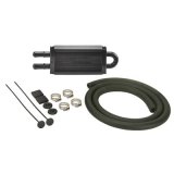 Derale Power Steering Cooler Kits 13213 Cooler, Tube and Fin, Copper/Aluminum, Black, Rubber Hose, Clamps, Kit thumbnail 1