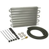 Derale Dyno-Cool Transmission Coolers 12904 Cooler, Tube and Fin, Aluminum, 11/32 in. Hose Barbs, 10.0 in. x 15.25 in., x 0.750 in., Kit thumbnail 1