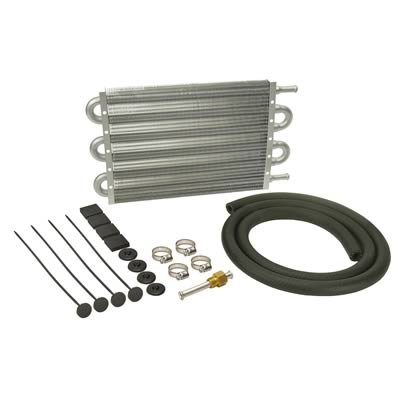 Derale Dyno-Cool Transmission Coolers 12906 Cooler, Tube and Fin, Aluminum, 11/32 in. Hose Barbs, 7.5 in. x 13.0 in., x 0.750 in., Kit thumbnail 1