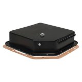 Derale Transmission Pans 14200 Pan Cooler, 3 1/4 in. Deep, Steel, Black, Buick, Chevy, Oldsmobile, Pontiac, TH350, Each thumbnail 1