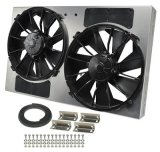 12 Inch 4,000 CFM Derale High-Output Dual RAD Fan and Shroud Kit 16836 Electric Fan, Dual, in. Diameter Fans, w/Shroud, 26.380 in. Width, 16.000 in. Height, Each thumbnail 1
