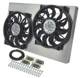 12 Inch 4,000 CFM Derale High-Output Dual RAD Fan and Shroud Kit 16836 Electric Fan, Dual, in. Diameter Fans, w/Shroud, 26.380 in. Width, 16.000 in. Height, Each thumbnail 2