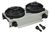 Derale Hyper-Cool Remote Fluid Coolers with Fan Kits 13740 Cooler, Dual Fan, Transmission, Oil, 7.375 in. x 13 in. x 4.875 in. Unit Size, -6 AN In/Out, Aluminum, Kit thumbnail 1
