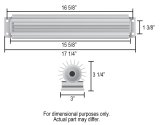 Derale Heat Sink Fluid Coolers 13271 Cooler, Type, 1-Pass, Aluminum, 17.250 in. x 1.375. x 3.25 in., 1/2 in. NPT, Inlet, Outlet, Each thumbnail 2
