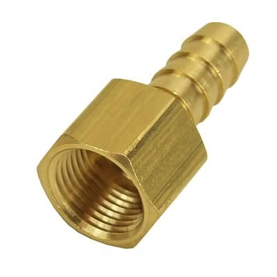 Derale NPT to Nipple Fittings 98105 Fitting, Adapter, Hose Barb, Straight, Brass, Natural, 3/8 in. NPT, 3/8 in. Hose Barb, Each thumbnail 2