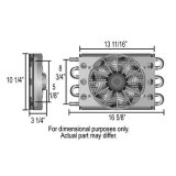 Derale Dyno-Cool Remote Fluid Coolers 12733 Cooler, Tube and Fin, Aluminum, Copper, Black, 7.625 in. x 17.5 in. x 3.75 in., Each thumbnail 1