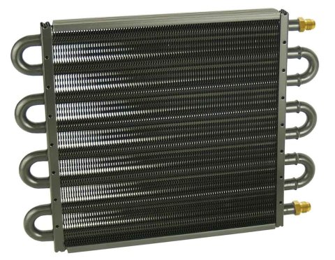 Derale 7000 Series Tube and Fin Transmission Coolers 13317 Cooler, Fin, Aluminum, -6 AN Male Fittings, 10.250 in. x 13.5 in., x 0.750 in., Kit thumbnail 2