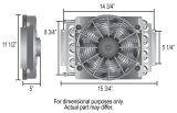 Derale Electra-Cool Remote Fluid Coolers 15900 Cooler, Transmission, Fan, Plate, Aluminum, 11.5 in. x 15.75 in. x 5.0 in., -8 AN Inlet, Outlet, Kit thumbnail 3