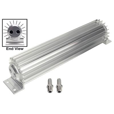 Derale Heat Sink Fluid Coolers 13260 Cooler, Type, 2-Pass, Aluminum, 14.25 in. x 2.188 in. x 3.25 in., 1/4 in. NPT Inlet, Outlet, Each thumbnail 1