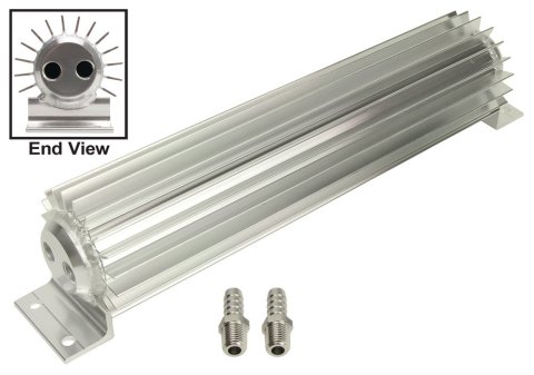 Derale Heat Sink Fluid Coolers 13260 Cooler, Type, 2-Pass, Aluminum, 14.25 in. x 2.188 in. x 3.25 in., 1/4 in. NPT Inlet, Outlet, Each thumbnail 2