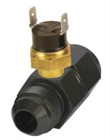 Derale Inline Fan Thermostats 35026 Electric Thermostat, In-line Sending Unit, 190 degrees F On, 175 degrees F Off, -8 AN Inlet/Outlet, Kit thumbnail 1