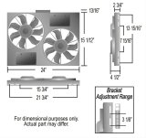 11 Inch 3,750 CFM Derale PWM Electric Fan Powerpacks 66831 Fan, Powerpack Assembly, in. Diameter, Puller, cfm, Black, Plastic, Shroud, Aluminum, Each thumbnail 2