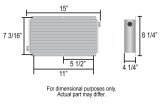 Derale Hi-Flow Racing Remote Fluid Coolers 61178 Coolers, Remote, A/T Oil, 95,000 BTU per Hour, 11 Rows, Tube and Fin, 15 in. x 8.25 in. x 4.25 in. Aluminum, Natural, Each thumbnail 2