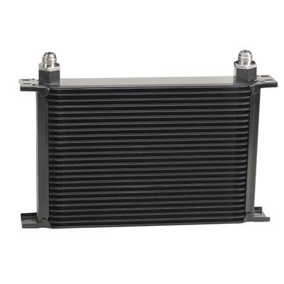 Derale Stacked Plate Fluid Coolers 52508 Cooler, Plate-Type, Aluminum, Black, 25-Row, -8 AN, 9.313 in. x 13 in. x 2 in., Each