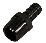 Derale NPT to Nipple Fittings 98101 Fitting, Adapter, Hose Barb, Straight, Aluminum, Black Anodized, 3/8 in. NPT, 3/8 in. Hose Barb, Each thumbnail 2