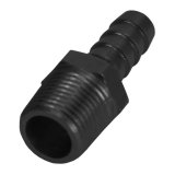 Derale NPT to Nipple Fittings 98101 Fitting, Adapter, Hose Barb, Straight, Aluminum, Black Anodized, 3/8 in. NPT, 3/8 in. Hose Barb, Each thumbnail 3
