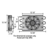 Derale Dyno-Cool Remote Fluid Coolers 12732 Cooler, Tube and Fin, Aluminum, Copper, Black, 13.625 in. x 10.250 in. x 3.625 in., Each thumbnail 1