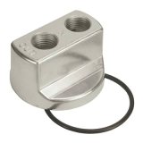 Derale Oil Filter Adapters 15706 Adapter, Spin-on Bypass, Aluminum, Polished, 20mm x 1.5 Thread, 1/2 in. NPT Inlet/Outlet, Each thumbnail 1