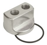 Derale Oil Filter Adapters 15706 Adapter, Spin-on Bypass, Aluminum, Polished, 20mm x 1.5 Thread, 1/2 in. NPT Inlet/Outlet, Each thumbnail 2