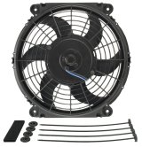 10 Inch 650 CFM Derale Tornado Universal Fan 16620 Fan, Tornado, Electric, Single, cfm, 6 Curved Blades, Plastic, Black, 5.3 amps, in. Diameter, Each thumbnail 2