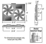 11 Inch 3,750 CFM Derale PWM Electric Fan Powerpacks 66830 Fan, Powerpack Assembly, in. Diameter, Puller, cfm, Black, Plastic, Shroud, Aluminum, Each thumbnail 2