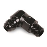Derale AN to NPT Adapter Fittings 59708 Aluminum Fitting 90 1/2 x -8AN Male thumbnail 1