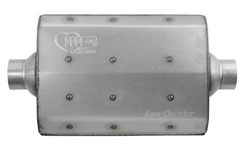 Hooker Aero Chamber Steel 2.5 Inch Muffler 21516HKR Muffler, Chamber, 2 1/2 in. Inlet/2 1/2 in. Outlet, Steel, Aluminized, Each thumbnail 1