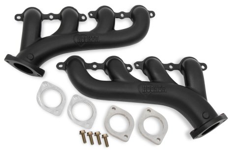 Hooker Exhaust Manifolds 8502-3HKR Manifolds, Cast Iron, Black Ceramic Coated, Chevy, Small Block LS, Kit thumbnail 5