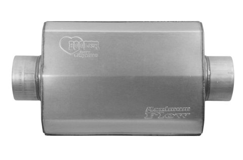 Hooker Maximum Flow Steel 4 Inch Muffler 21609HKR Muffler, Flow, in. Inlet/4 in. Outlet, 14 in. Case Length, Steel, Aluminized, Each thumbnail 1