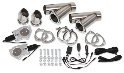 Hooker 2.5 Inch Exhaust Cutouts 11051HKR Cut-Outs, Electric, Weld-on, Round, Stainless Steel, Natural, 2.500 in. O.D., Y-pipe, Stainless Steel Tip, Pair thumbnail 7