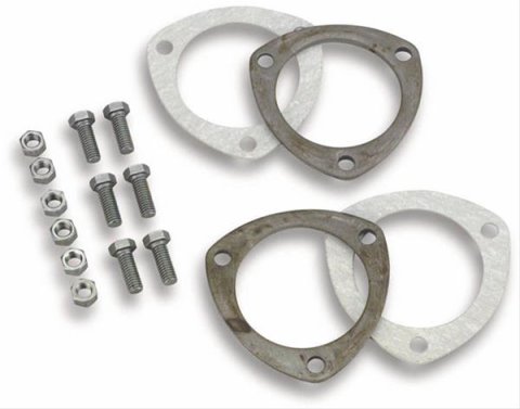 Hooker Collector Ring Kits 11435HKR Rings, 3.50 in., 3-Bolt Flange, Steel, Natural, Pair thumbnail 1