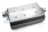 Hooker Aero Chamber Steel 2.5 Inch Muffler 21502HKR Muffler, Chamber, 2 1/2 in. Inlet/2 1/2 in. Outlet, Steel, Aluminized, Each thumbnail 4