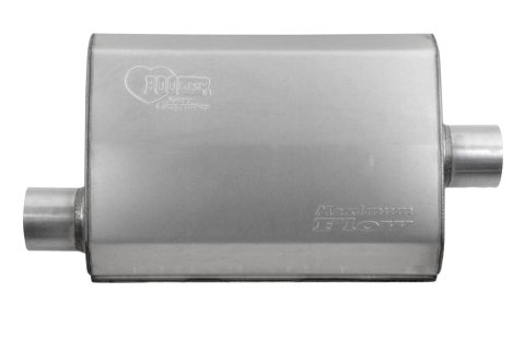 Hooker Maximum Flow Steel 2.5 Inch Muffler 21602HKR Muffler, Flow, 2 1/2 in. Inlet/2 1/2 in. Outlet, Steel, Aluminized, Each thumbnail 1