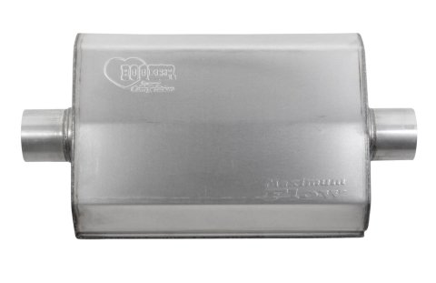 Hooker Maximum Flow Steel 2.5 Inch Muffler 21614HKR Muffler, Flow, 2 1/2 in. Inlet/2 1/2 in. Outlet, Steel, Aluminized, Each thumbnail 1