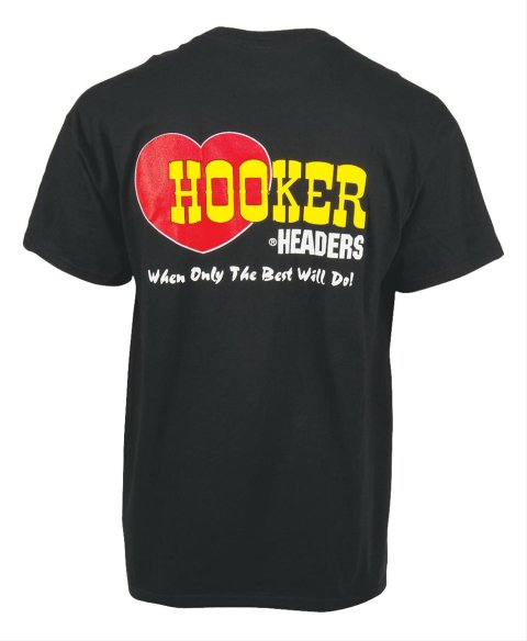 Hooker Headers Classic T-Shirts 10236HKR T-Shirt, Short Sleeve, Cotton, Black, Logo, Men's 2X-Large, Each thumbnail 2