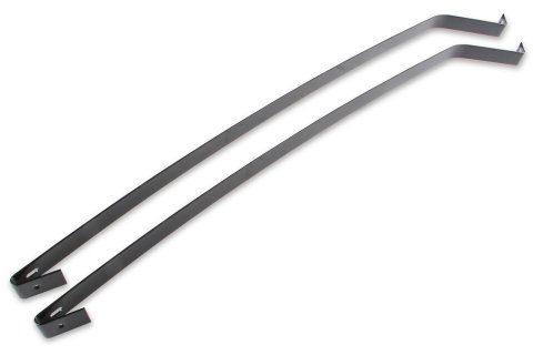 Holley Sniper Fuel Tank Straps 19-556 Straps, Sniper, Stock Replacement, Mounting Straps, Steel, Galvanized, Silver, Buick, Chevy, Oldsmobile, Pontiac, Pair thumbnail 1
