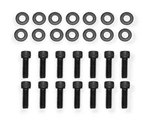 Holley Sniper Fabricated Aluminum Valve Covers 890004B Covers, EFI, Fabricated, Aluminum, 3.5 in. Tall, Baffled, Black, 1.25 in. Breather Holes, Hardware, Chevy, 396-454ci, Pair thumbnail 3