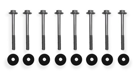 Holley Sniper Fabricated Aluminum Valve Covers 890014 Covers, EFI, Fabricated, Aluminum, 2.25 in. Tall, Center Bolt Mount, Silver Gloss, No Breather Hole, Hardware, Chevy, LS, 4.8-7.0L, Pair thumbnail 8